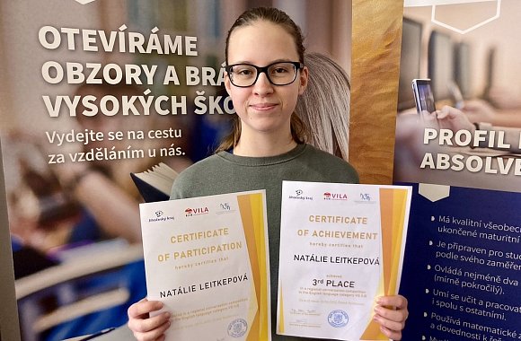 Bronz z krajského kola olympiády v angličtině